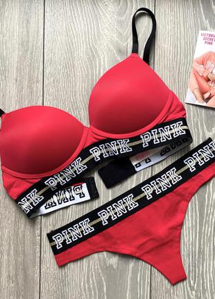 Подарочный набор комплект белья 34b-s victoria's secret в коробке3 фото