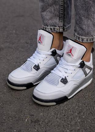 Кроссовки air jordan retro 4 “white grey”