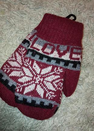 Жіночі теплі рукавиці-варєжки