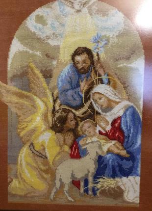 Икона рождения иссуса крестовая вышита мелким крестиком.