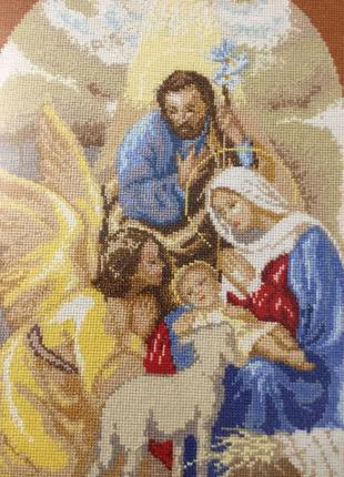 Икона рождения иссуса крестовая вышита мелким крестиком.