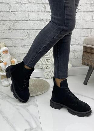 Черевики замш, жіночі чорні