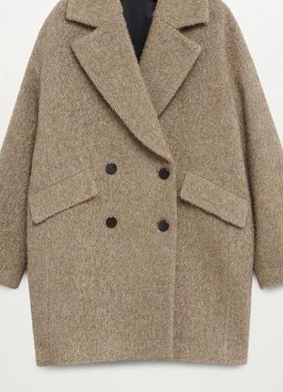 Шерстяное текстурное пальто mango8 фото