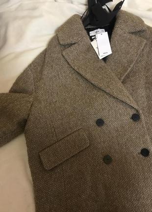 Шерстяное текстурное пальто mango9 фото