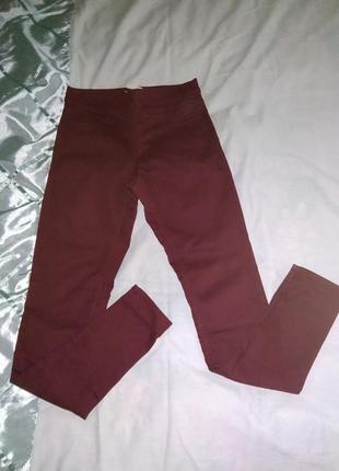 Брюки джегинсы бордовые