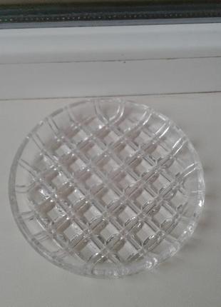 Піала тарілка кришталева кругла ,маленький подносик для подачі фруктів салатів вінтаж срср