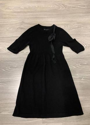 Черное коттоновое платье zara