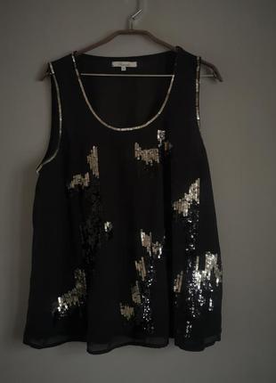 Топ шифоновая блуза в пайетках пайетки