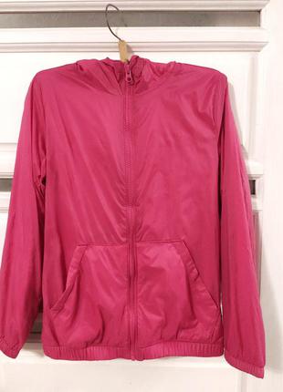 Водоотталкивающая розовая курточка на флисе на девочку 8-12 лет2 фото
