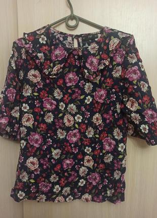 Блуза в цветы размер m-l1 фото