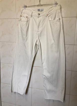 Белые широкие джинсы zara5 фото