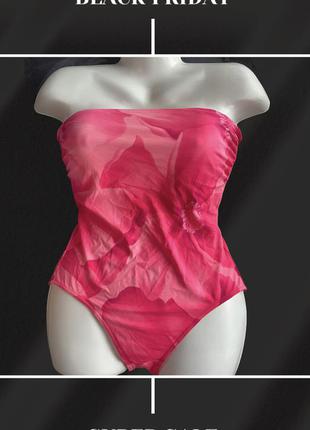 Купальник сдельный слитный розовый