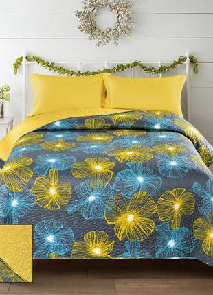 Покривало стьобане тм bliss жовто-синє 230х250 см (c-0064)