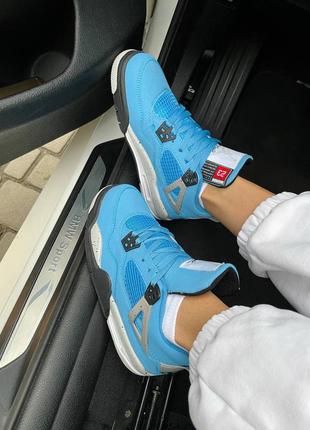 Nike air jordan 4 retro 'university blue' жіночі кросівки найк аїр джордан4 фото