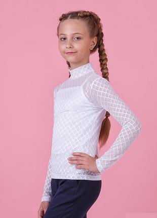 Комплект белый майка+блуза-сетка zironka3 фото
