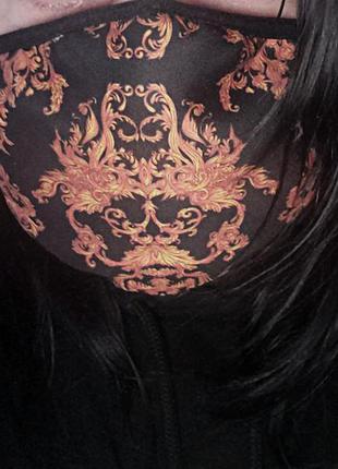 Маска для обличчя бавовняна, маска з принтом вензель бароко, тканинна маска унісекс, маска текстильна6 фото