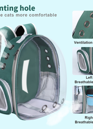 Прозорий рюкзак-переноска для домашніх тварин (собак, котів і т.д.) 43*31*18 см6 фото