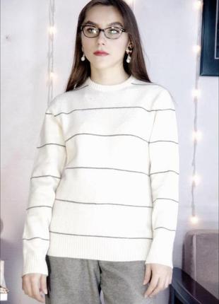Франция шерстяной шерсть брендовый свитер джемпер пуловер оверсайз в полоску2 фото