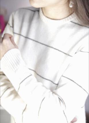 Франция шерстяной шерсть брендовый свитер джемпер пуловер оверсайз в полоску4 фото