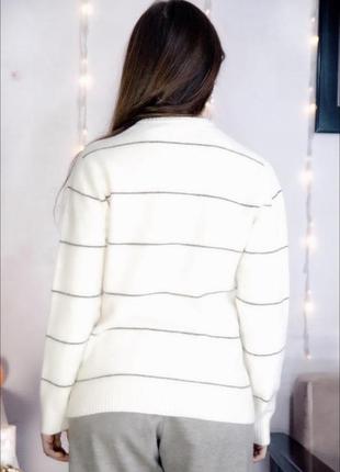 Франция шерстяной шерсть брендовый свитер джемпер пуловер оверсайз в полоску3 фото