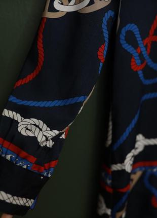 Сатинове плаття піджак принт канатів ланцюгів і якорів від zara8 фото