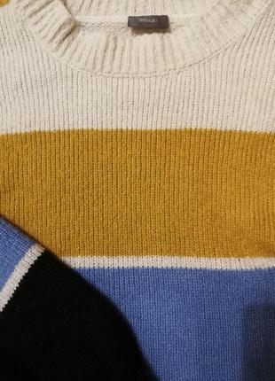 Полосатый свитер с объемными рукавами2 фото