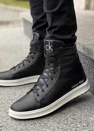 Зимові ❄️ чоловічі шкіряні черевики calvin klein ❄️