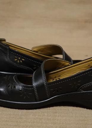 Комфортные черные перфорированные туфли hotter англия 39 р.( 25,5 см.)6 фото