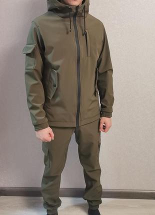 Штани softshell на флісі непромокальні s-3xl / костюм гірка9 фото