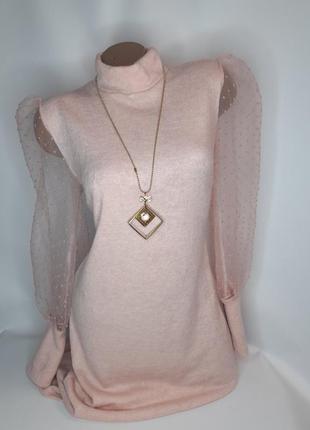 Персиковое платье❤ с фатином❤ нежное