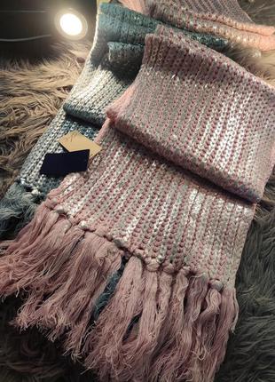 Красиві яскраві акрилові зимові шарфи звірятками2 фото