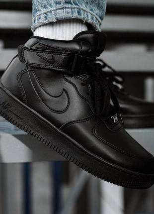 Кроссовки nike air support black  (мех)