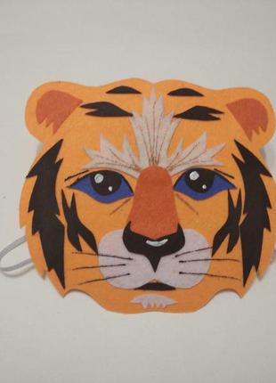 Карнавальна маска з фетру дорослий тигр1 фото