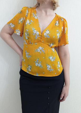 Блуза в цветочный принт, блузка5 фото