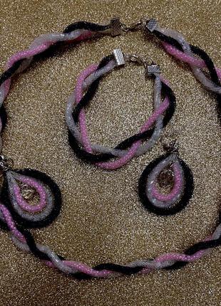 Набір сережки кольє браслети