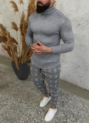 Гольф свитер мужской asos с подворотом серый турция / гольф светр кофта чоловічий сірий4 фото