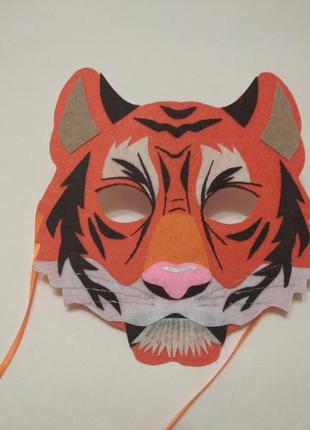 Карнавальна маска з фетру тигр1 фото