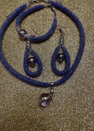 Набор колье серьги браслет 2