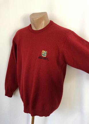 Винтаж красный джемпер шерсть ascot lyle & scott
