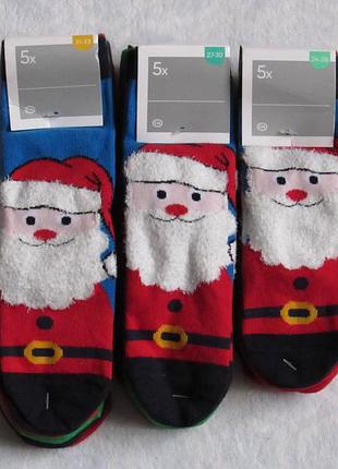 Шкарпетки новорічні дитячі комплект 5 пар роз. 24-26, 27-30 від c&a нові