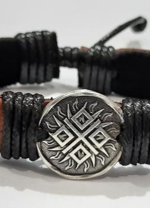 Браслет шкіряний слов'янський оберіг макоша