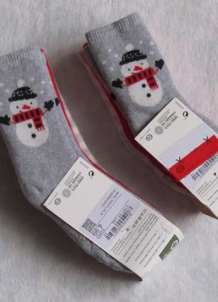 Носки носочки махровые со стоперами новогодние детские 3 шт. раз.18 - 20 от c&a новые8 фото