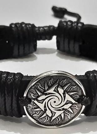 Браслет шкіряний слов'янський оберіг гаруда