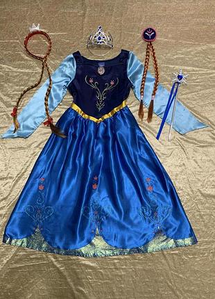 Яскраве карнавальна сукня disney карнавальний костюм ганна з холодного серця на 7-8 років