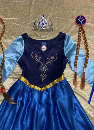 Яркое карнавальное платье disney карнавальный костюм анна из холодного сердца на 7-8 лет4 фото