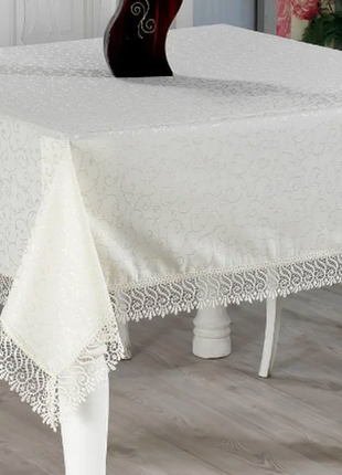 Скатерть белая jr tablecloth прямоугольная тканевая подарок