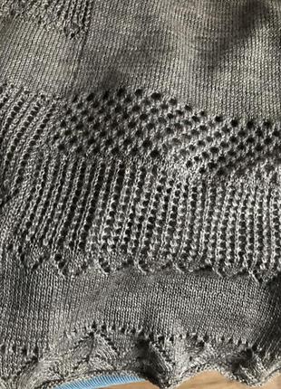 Кардиган накидка с ажурной вязкой silvian heach4 фото