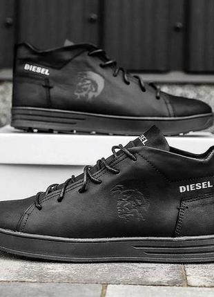 Мужские зимние ботинки diesel pirate black