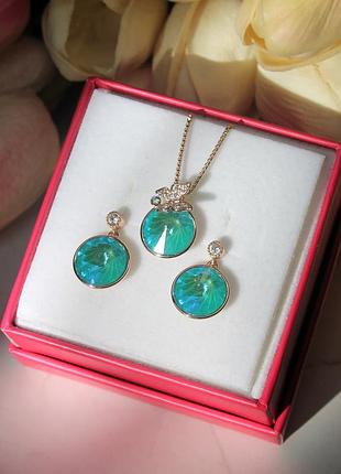 Умопомрачительный комплект  xuping с кристаллами swarovski  💎 и фианитами