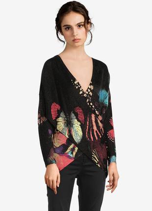Шикарный лонгслив блуза от desigual,p. xs